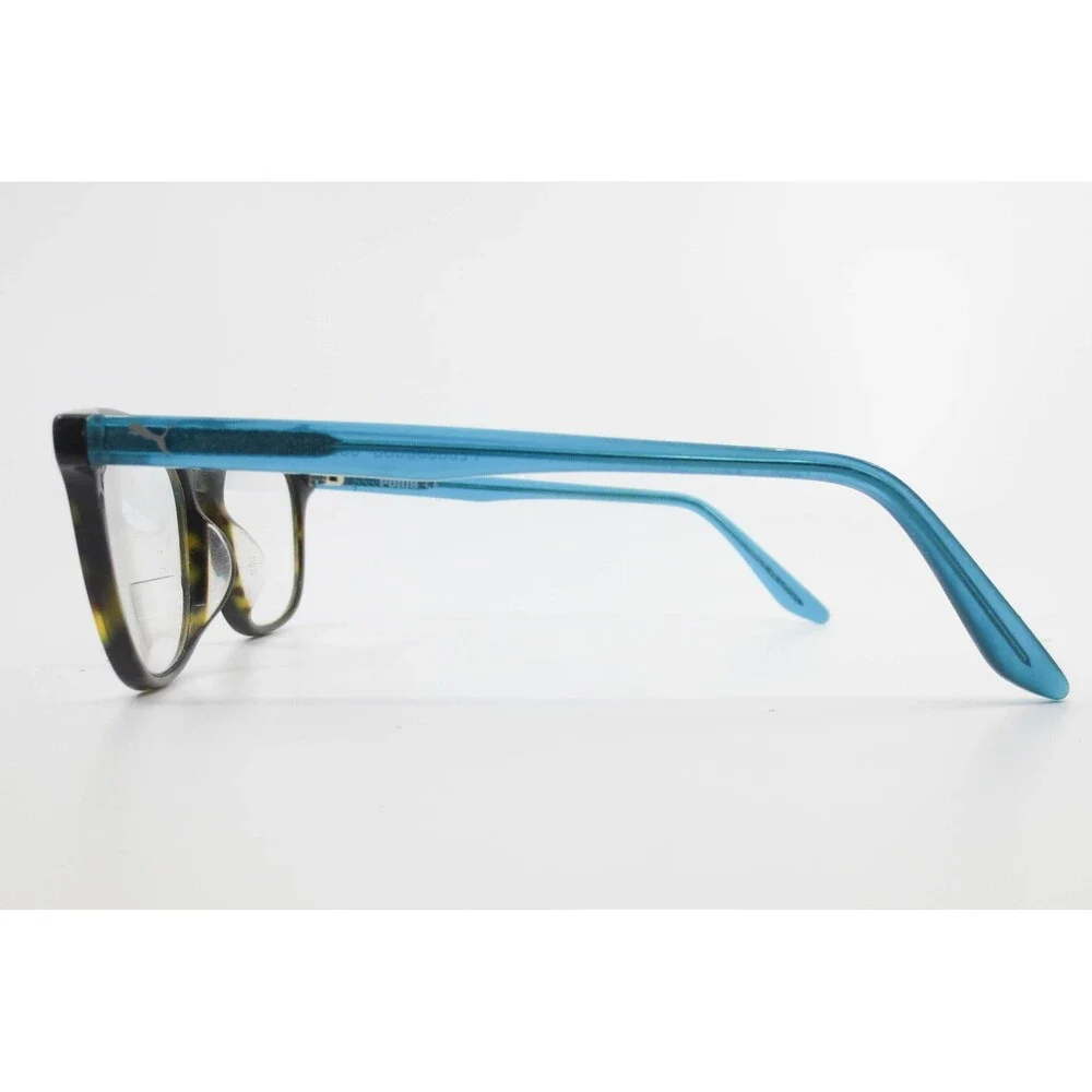 Puma Eyeglasses PE0088OC 001 Tortoise Blue Square Frames 51-19-145 Eyewear